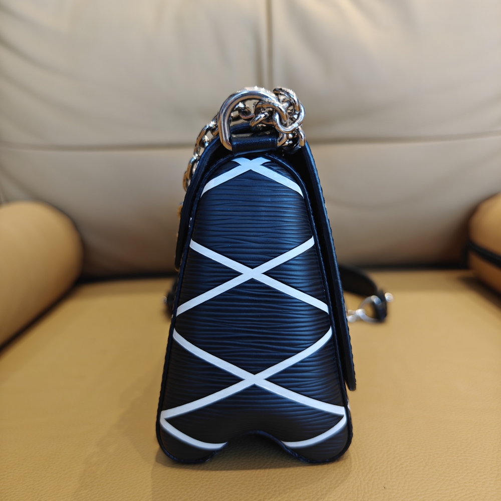 Louis Vuitton Black/White Malletage Leather Twist PM Shoulder Bag - Picture 3 of 12